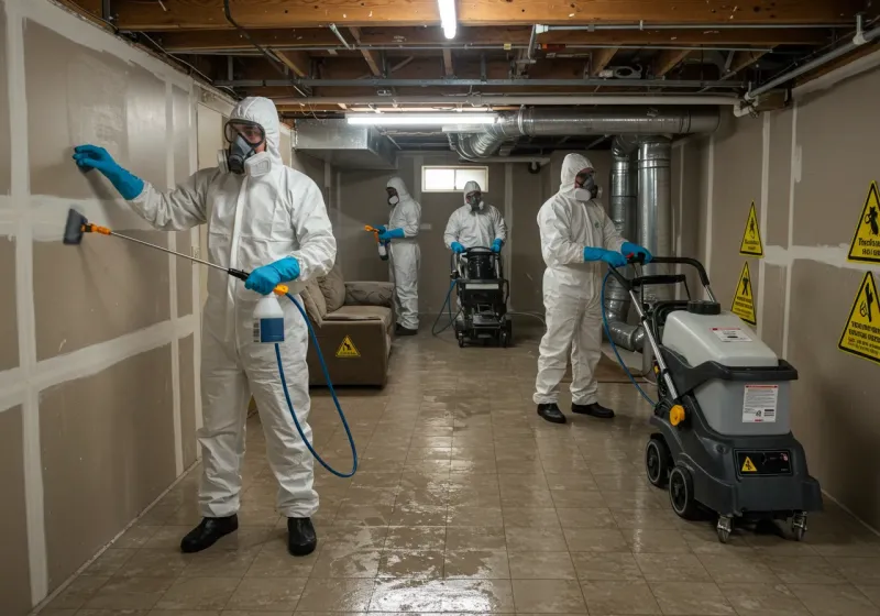 Basement Moisture Removal and Structural Drying process in Inman, SC